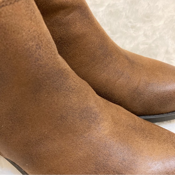 Brown Boots Carlos Santana Booties Vegan Leather Zipper Ankle Booties 7 - 7.5 - Picture 10 of 12